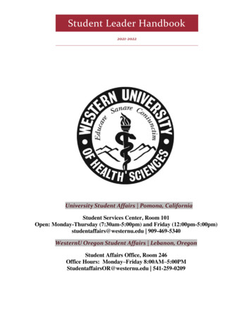 Student Leader Handbook - Western University Of Health .