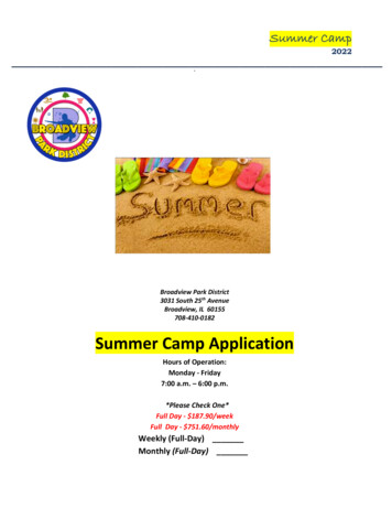 Summer Camp Application - Broadviewparkdistrict 