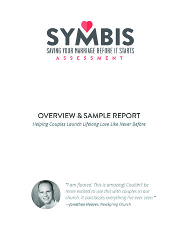 Symbis Overview Sample Report - Pre-Marriage 