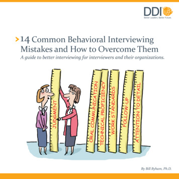 14 Common Behavioral Interviewing Mistakes And How To .
