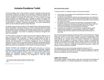 Inclusive Excellence Toolkit INCLUSIVE EXCELLENCE