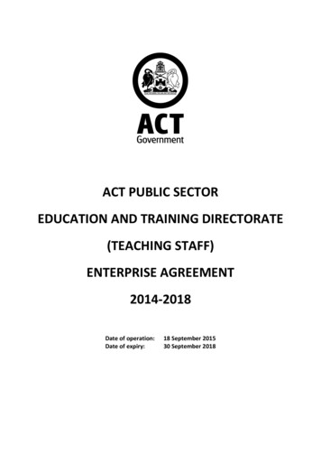Teaching Staff Enterprise Agreement 2014-2018 - Education