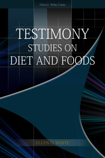 Testimony Studies On Diet And Foods (1926) Version 