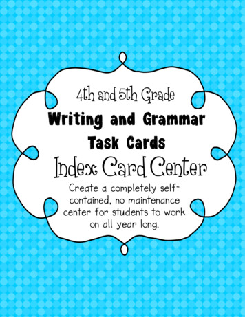 4th And 5th Grade Writing And Grammar Task Cards Index .