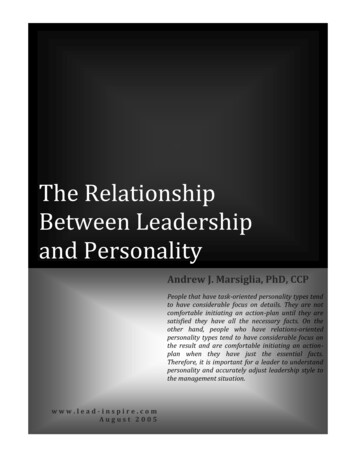 The Relationship Between Leadership And Personality