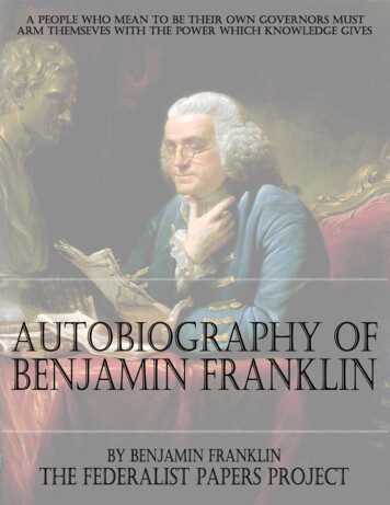 THE AUTOBIOGRAPHY OF BENJAMIN FRANKLIN