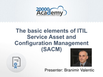 The Basic Elements Of ITIL Service Asset And Configuration Management .
