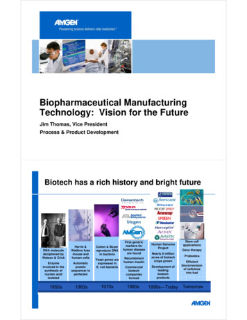 Biopharmaceutical Manufacturing Technology: Vision For The .
