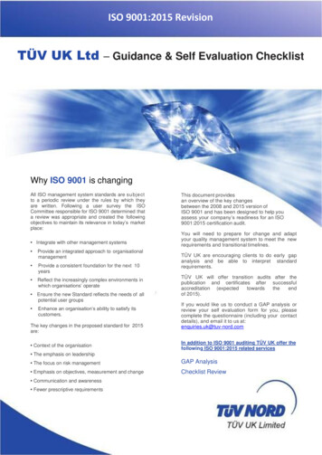 ISO 9001:2015 Revision - TUV NORD
