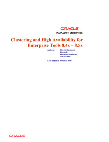Clustering And High Availability For Enterprise Tools 8.4x - 8