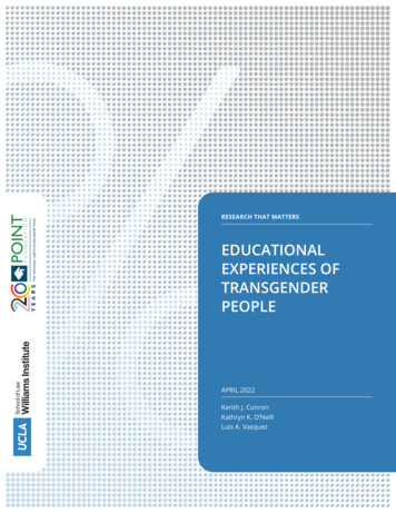 Educational Experiences Of Transgender People