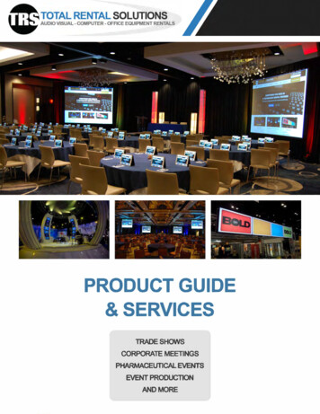 PRODUCT GUIDE &SERVICES - Total Rental Solutions