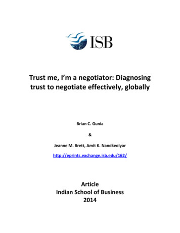 Trust To Negotiate Effectively, Globally