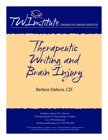 Therapeutic Writing And Brain Injury - Journal Therapy