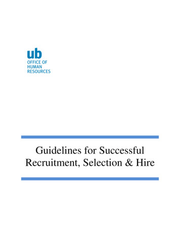 Guidelines For Successful Recruitment, Selection & Hire
