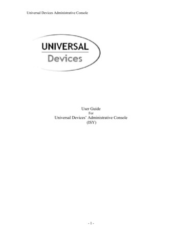 Universal Devices Administrative Console
