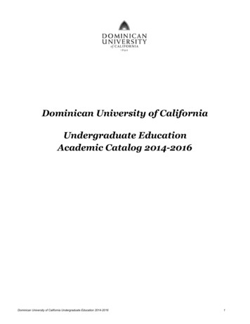 Dominican University Of California Undergraduate Education Academic .