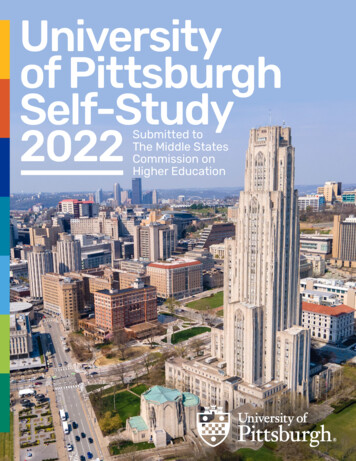 University Of Pittsburgh Self-Study Report 2022