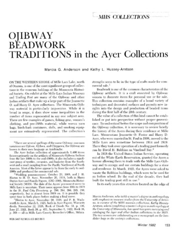 OJIBWAY BEADWORK TRADITIONS In The Ayer Collections
