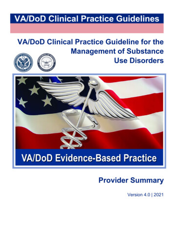 VA/DoD Clinical Practice Guideline For The Management Of .