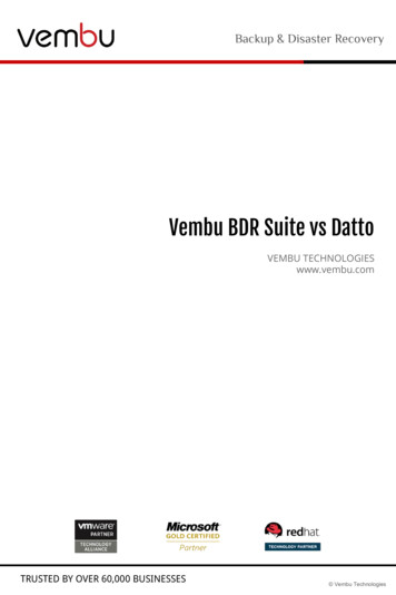 Vembu BDR Suite Vs Datto Backup & Disaster Recovery
