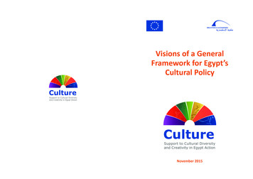 Visions Of A General Framework For Egypt Cultural Policy