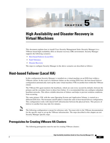 High Availability And Disaster Recovery In Virtual Machines