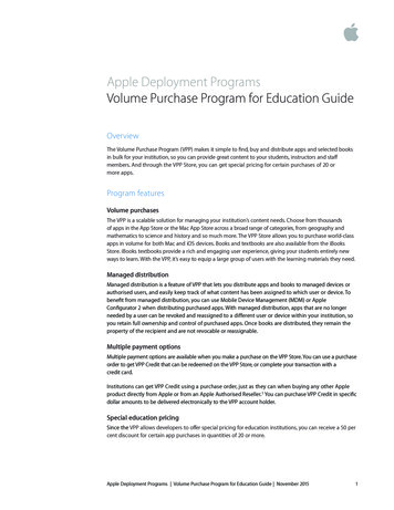 Apple Deployment Programs Volume Purchase Program For Education Guide