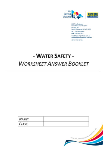 WATER SAFETY WORKSHEET ANSWER B - LSV