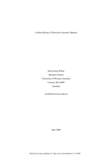 A Short History Of Derivative Security Markets - Math.nyu.edu