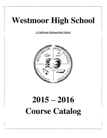 Westmoor High School Course Catalogue 2014