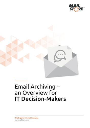 Email Archiving - An Overview For Decision Makers