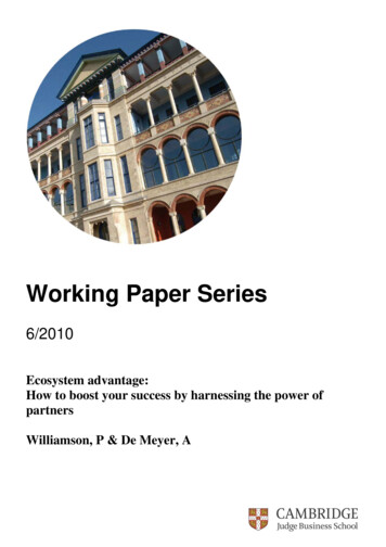 Working Paper Series - Cambridge Judge Business School