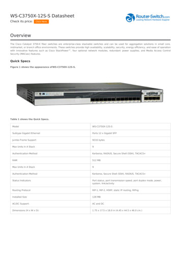 WS-C3750X-12S-S Datasheet - Comtrade.ua