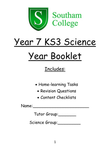Year 7 KS3 Science Year Booklet - WordPress 
