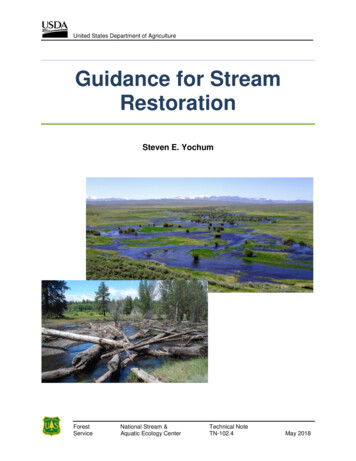 Guidance For Stream Restoration - US Forest Service