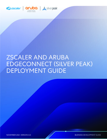 Zscaler And Aruba EdgeConnect (Silver Peak) Deployment Guide