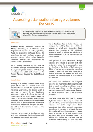 Assessing Attenuation Storage Volumes For SuDS