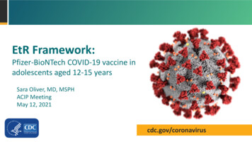 EtR Framework: Pfizer-BioNTech COVID-19 Vaccine In Adolescents Aged 12 .