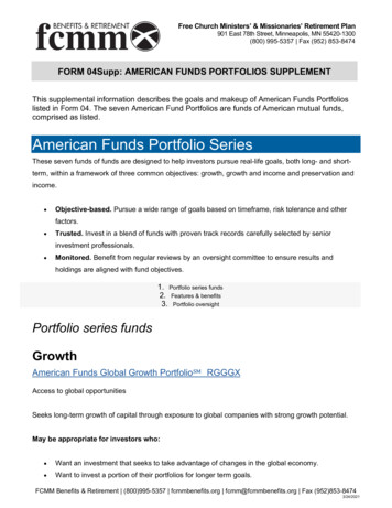 American Funds Portfolio Series - FCMM Benefits