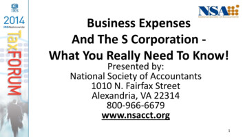 Business Expenses And The S Corporation - What You Really .