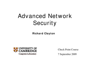 Advanced Network Security - University Of Cambridge