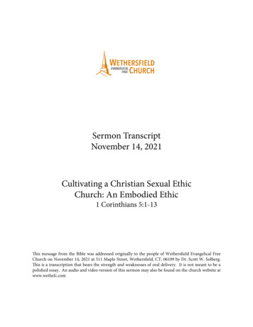 Sermon Transcript November 14, 2021 Cultivating A .