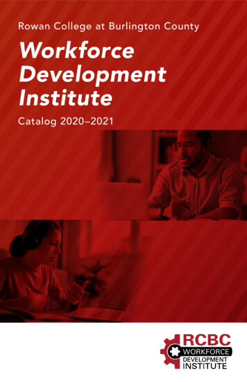 Workforce Development Institute Catalog 2020-2021