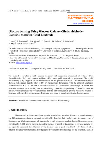 Glucose Sensing Using Glucose Oxidase-Glutaraldehyde .