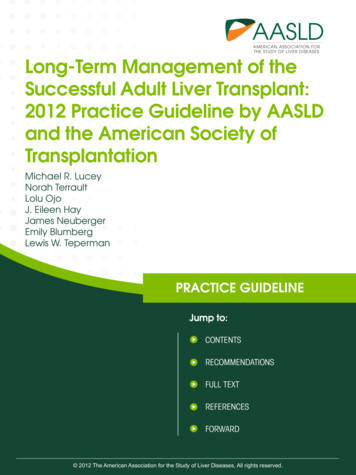 Long-Term Management Of The Successful Adult Liver .
