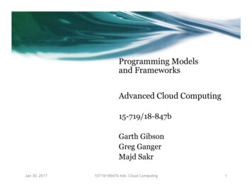 Programming Models And Frameworks Advanced Cloud 