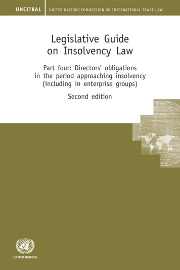 Legislative Guide On Insolvency Law - United Nations