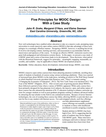 Five Principles For MOOC Design: With A Case Study