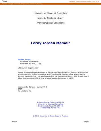 Leroy Jordan Memoir